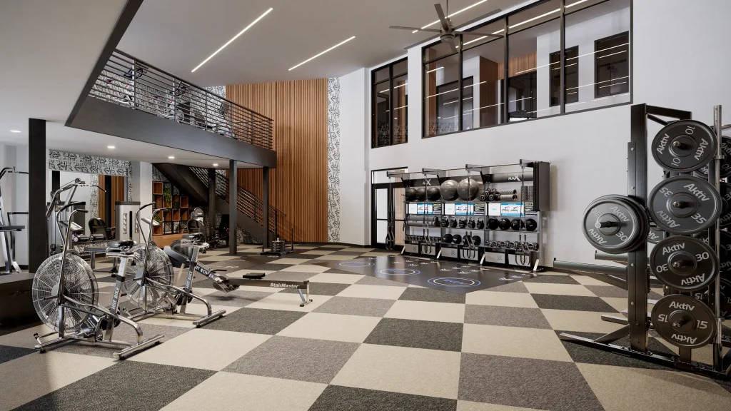 signature at varsity apartments expansive 2 story fitness center